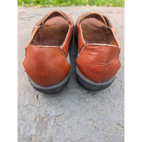 Earth Shoe Womens Cherub Brown Leather Woven Sandals Sz 8.5 Slip On Gelron 2000 - Picture 4 of 7